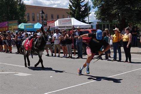 Photos of pack burro racing, Colorado's summer heritage sport